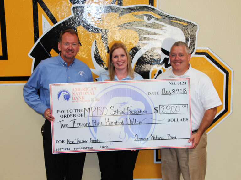 ANB Donation 2018 American National Bank Donates Funds to MPISD Foundation