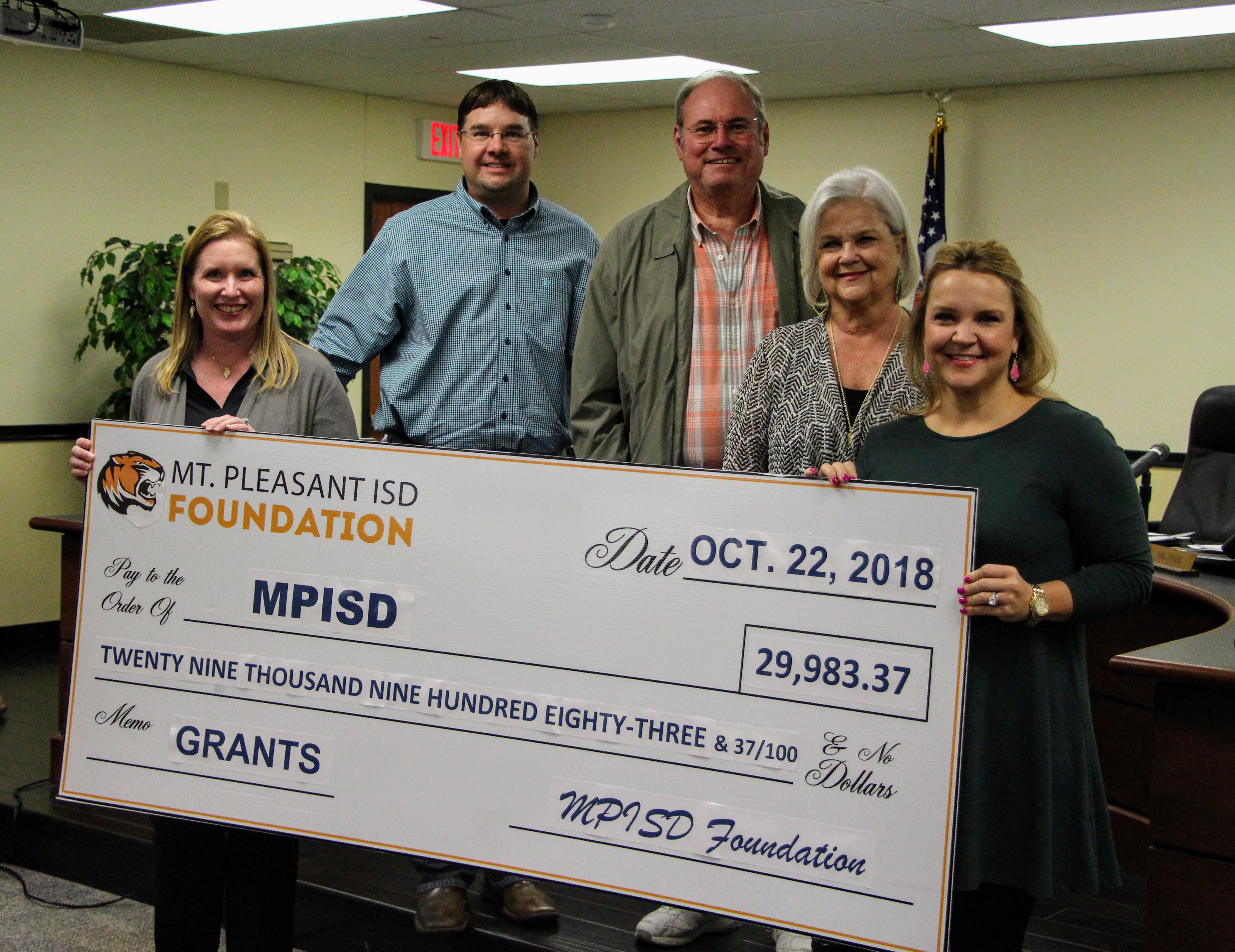 MPISD Foundation check Fall 2018